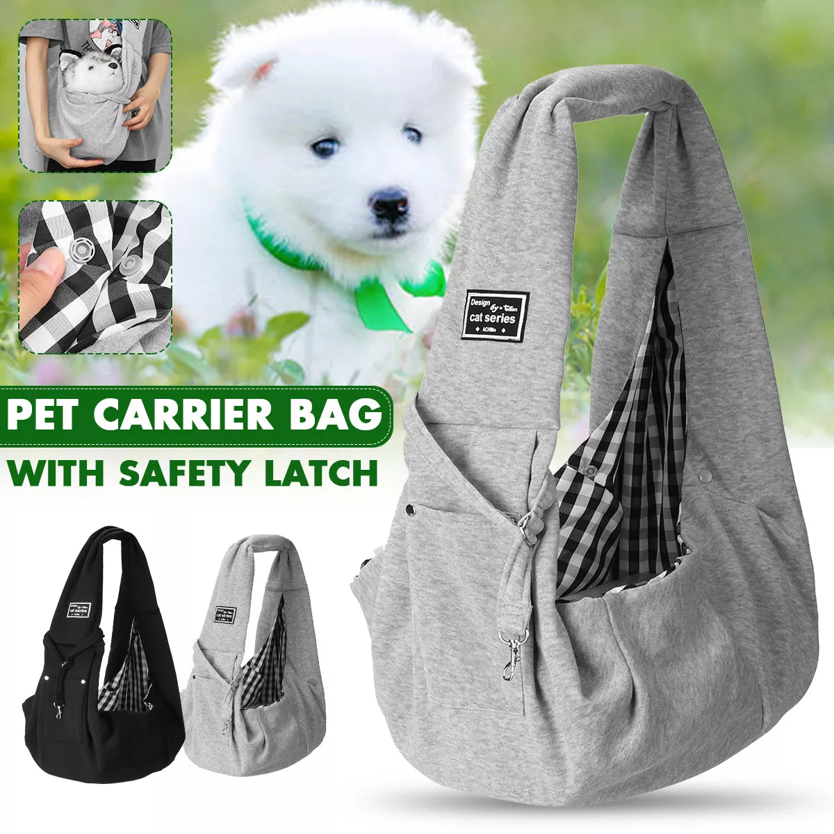 Cotton shoulder bag for dogs and cats - 3 colors