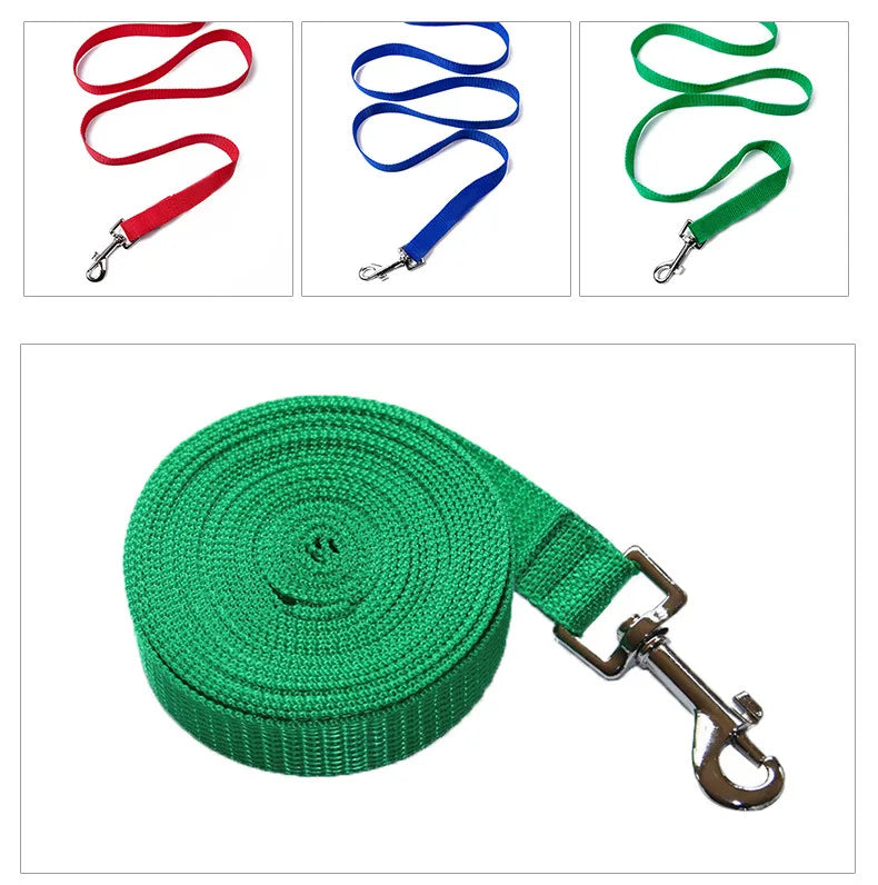 Long Nylon Leash for dogs and cats - 6 colors - 3 Sizes up to 10M