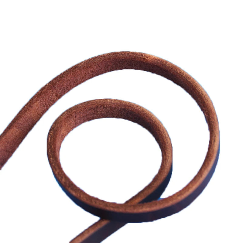 Handmade dog leash 1.2CM in genuine brown braided leather