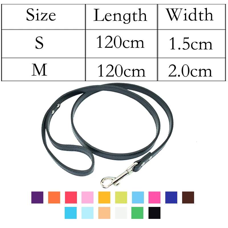 Light brown PU leather leash for dogs and cats