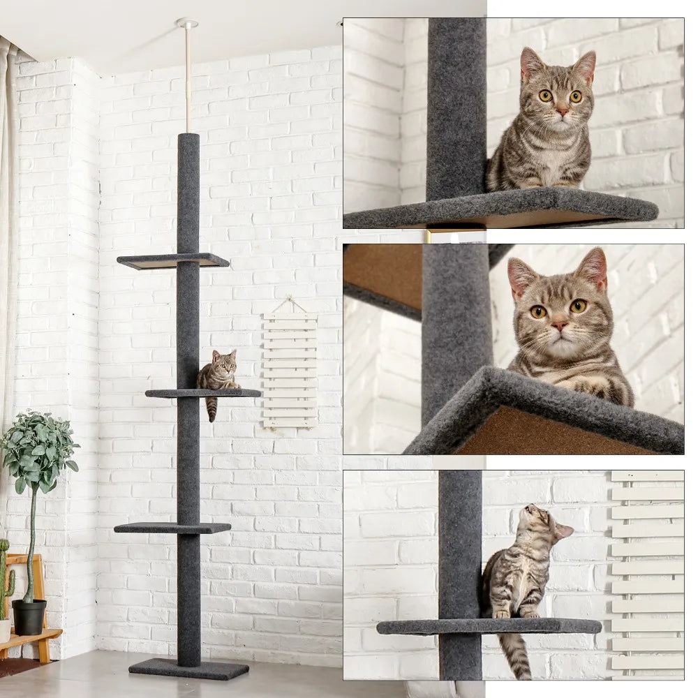 Cat tree of four levels gray