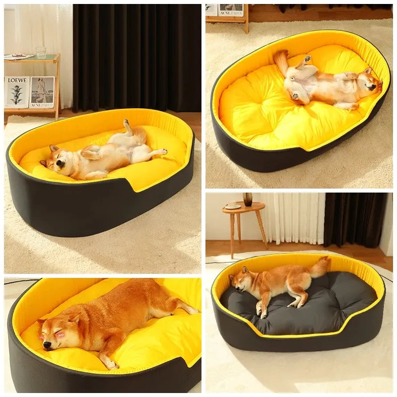 Universal bed for dogs and cats from S-XXL green and yellow