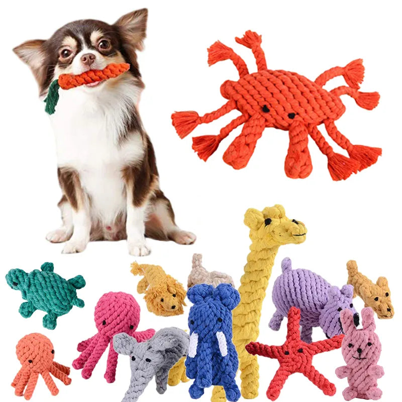 Animal Shaped Plush Rope Chew Toy for Dogs