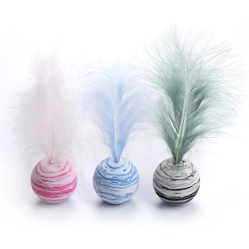 Interactive ball with feather for cat