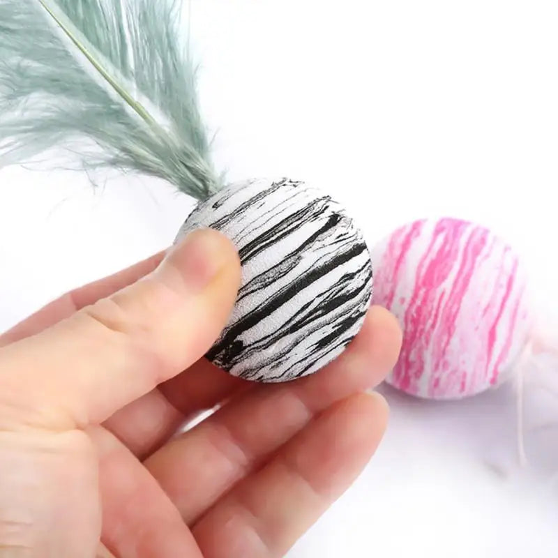 Interactive ball with feather for cat