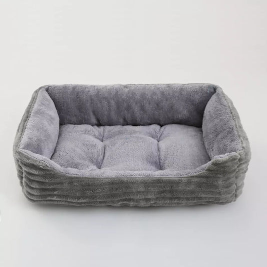 Lit en forme de panier pour chien et chat gris