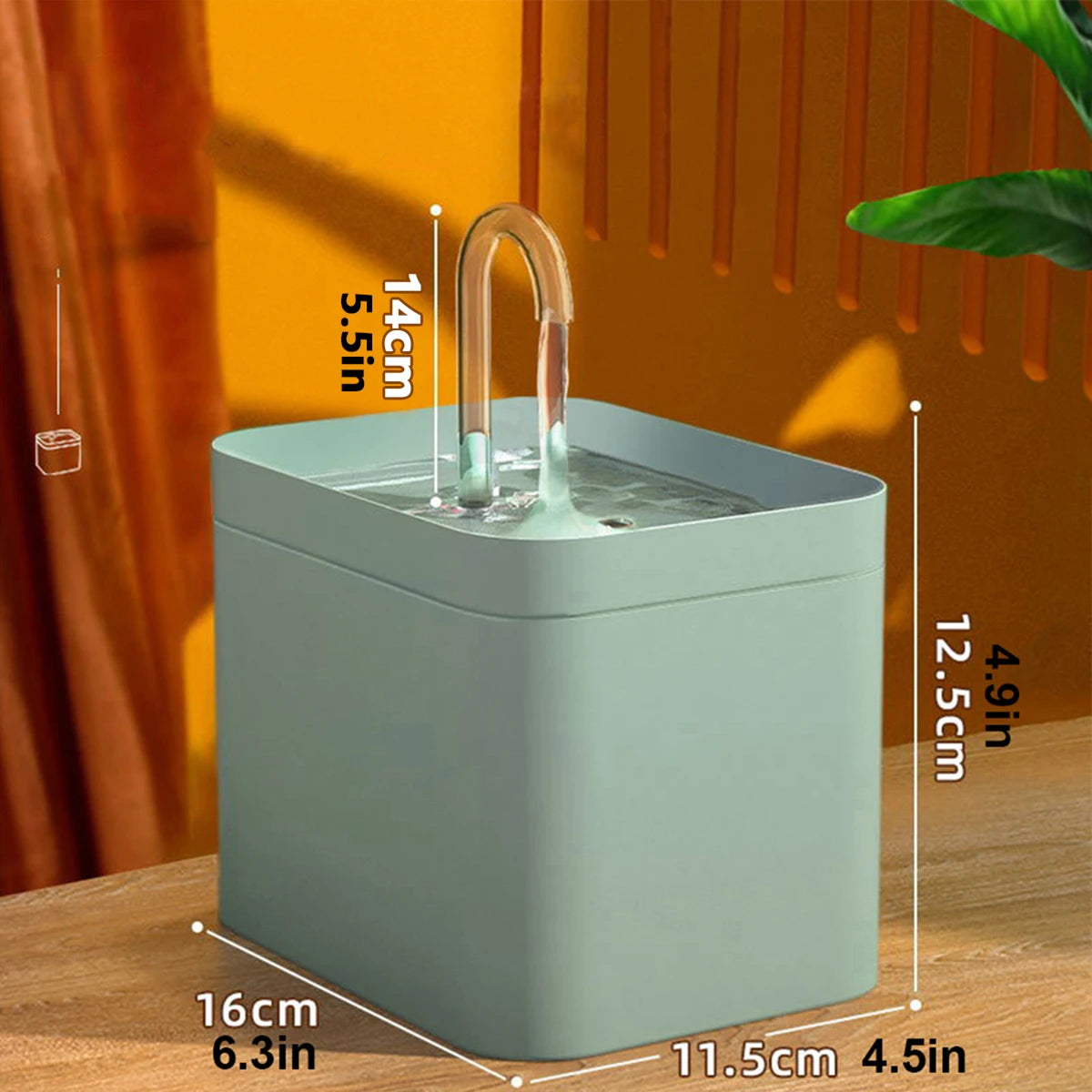 1.5L water fountain with automatic filter for dogs and white cats