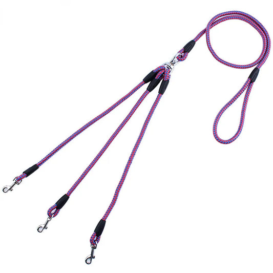 Triple nylon dog and cat leash