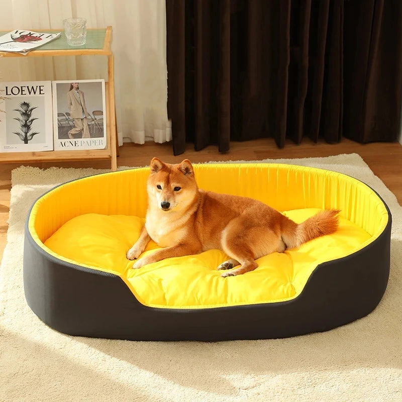 Universal bed for dogs and cats from S-XXL green and yellow