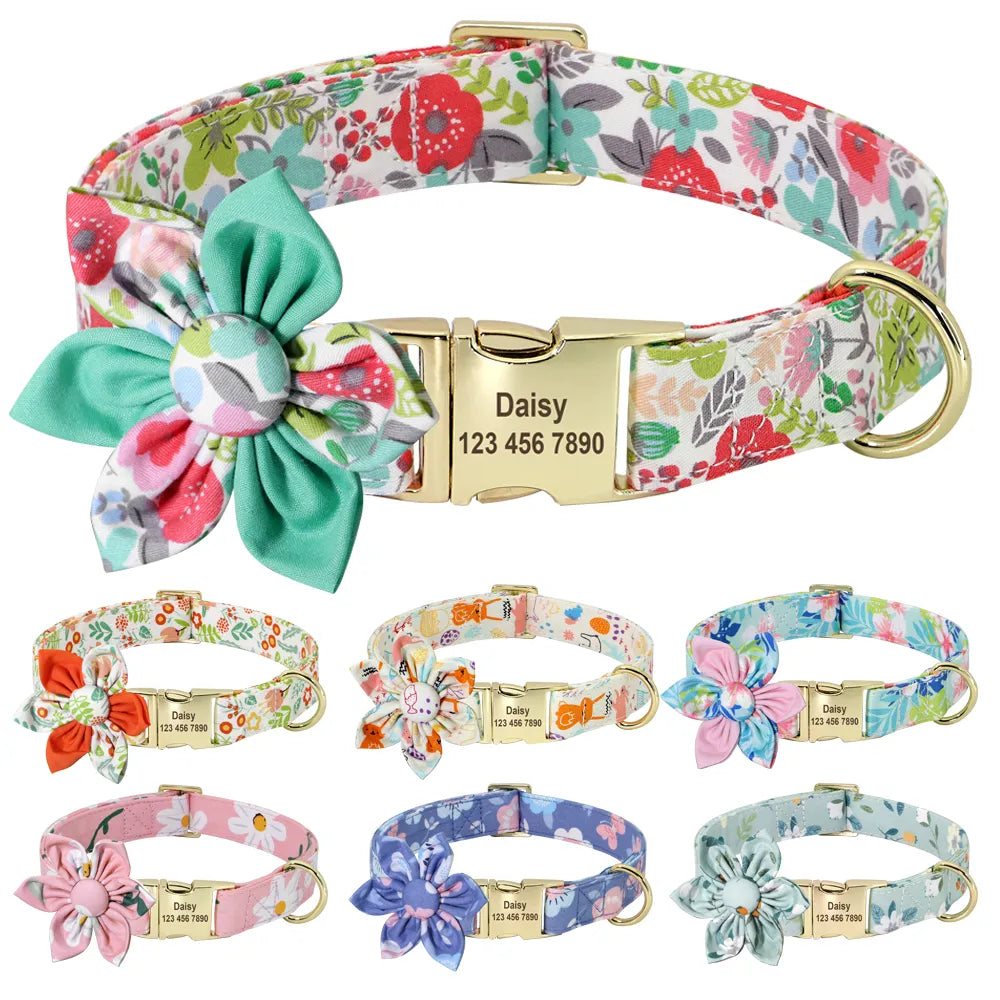 Customizable designer collar with pattern for dogs and cats - 20 colors