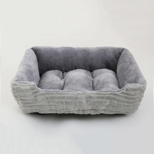 Lit en forme de panier pour chien et chat gris clair