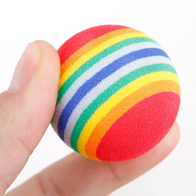 Multicolored interactive ball for cats and dogs