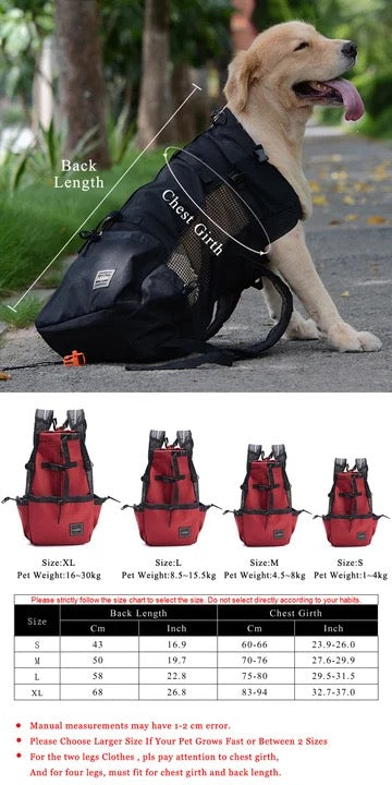 Sac à dos Pour Chien - 4 Tailles et 4 Coloris